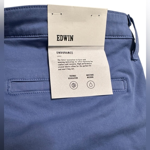Edwin Endurance Mason Short Slim Chino in Bering Sea - Picture 3 of 6